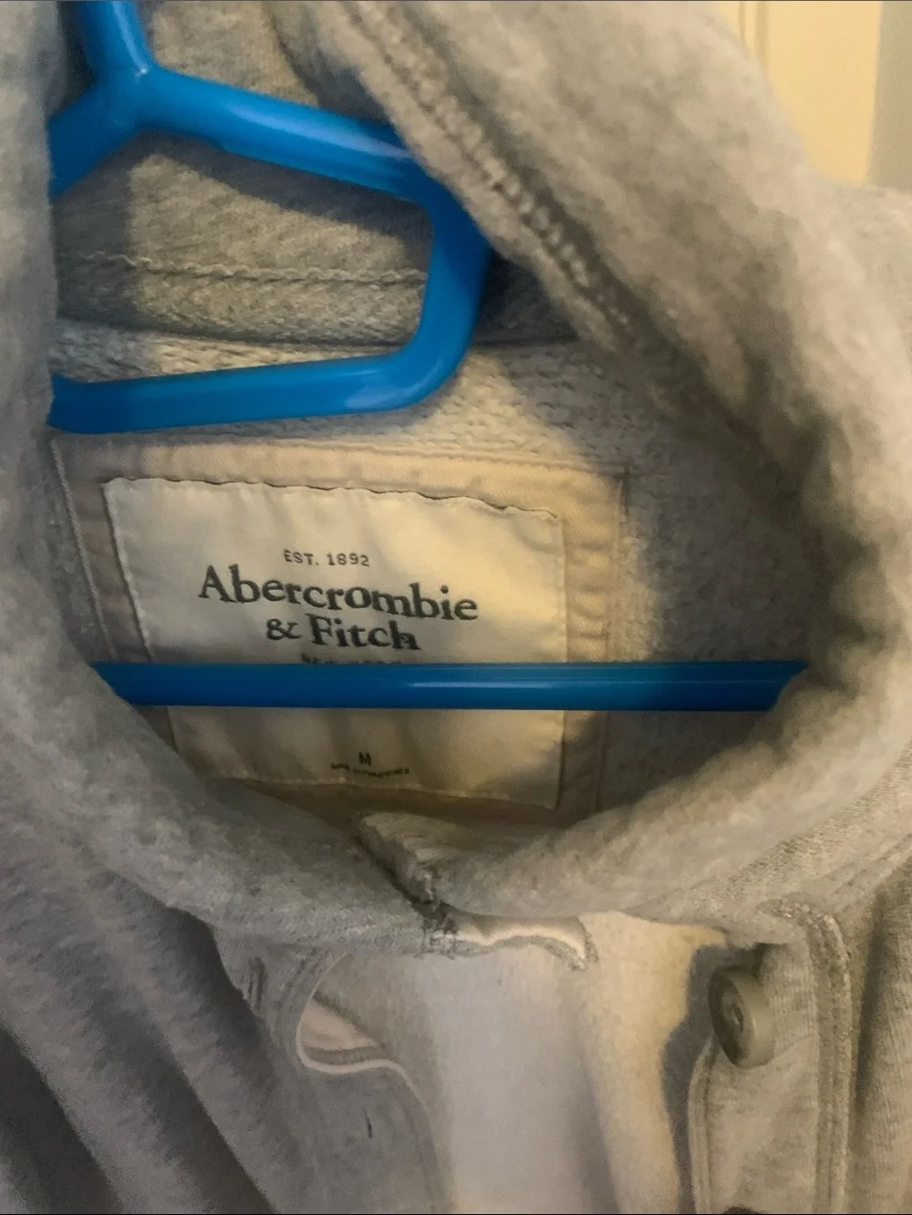 Abercrombie & Fitch Light Gray Kids' Snap-Front Jacket with Stripe Detail
